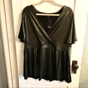 2/$15 - torrid gold shimmer butterfly sleeve top